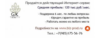 Продаётся действующий Интернет-сервис с прибылью 120 тыс. руб.
